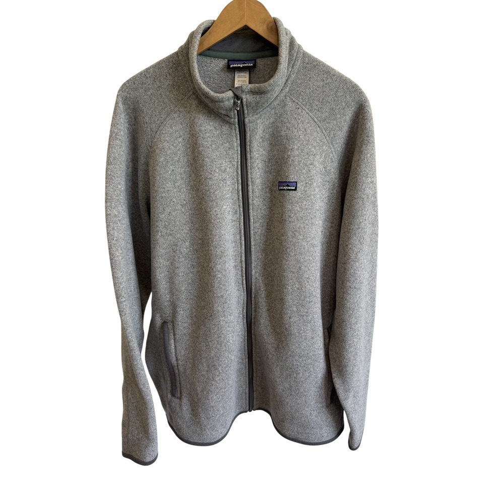 Patagonia Mens Light Gray Fleece Jacket Full Zip Size XXL Sweatshirt